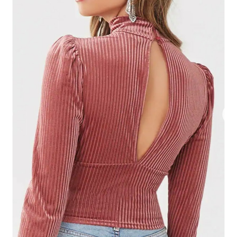 Ribbed Velvet Top